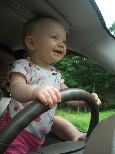 We broke some rules and let Hailey drive to and from the Loon Saloon.