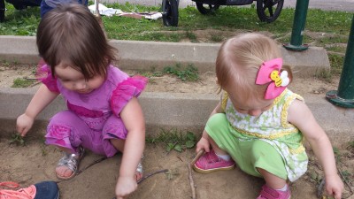 Hailey and Nealy hanging out at Cherokee park.