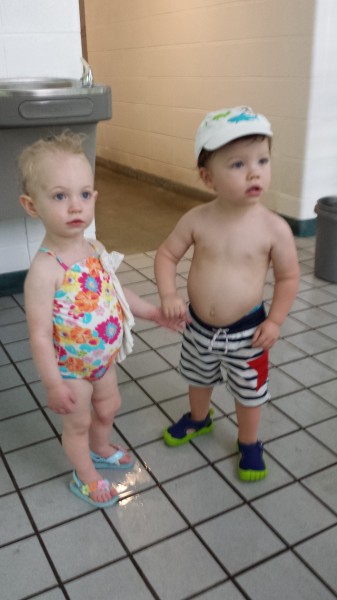 Hailey and Ben on the last day of swim lessons.