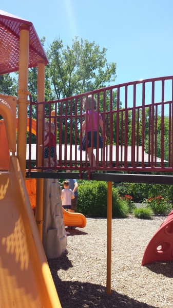 Fun at the zoo with Leah.  Leah did a great job of helping Hailey around the big-kid playground.