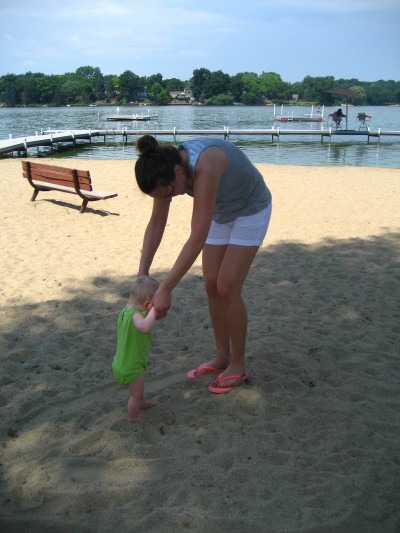 Fun with Auntie Burzie at the beach.