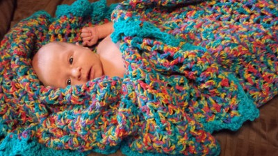 Grandma CeCe made this lovely blanket for Samuel.