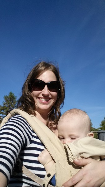 Sam and Mommy hanging out at the Home of the Innocence Backyard BBQ