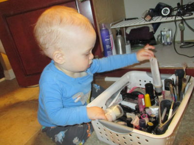 Favorite activity: Sorting through Mom's make-up basket. Brushes are the best!